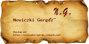 Noviczki Gergő névjegykártya